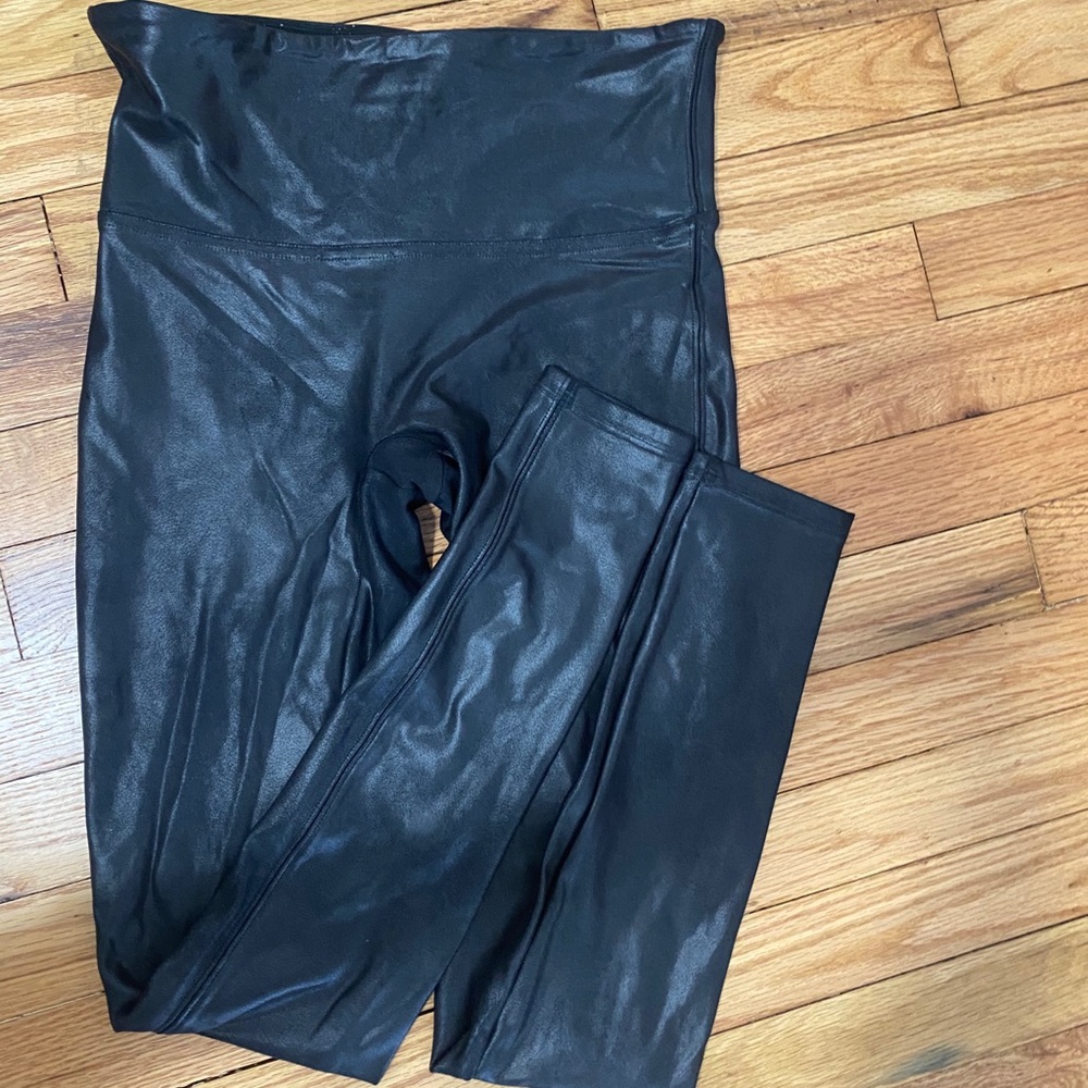 SPANX Faux Leather Black Leggings
